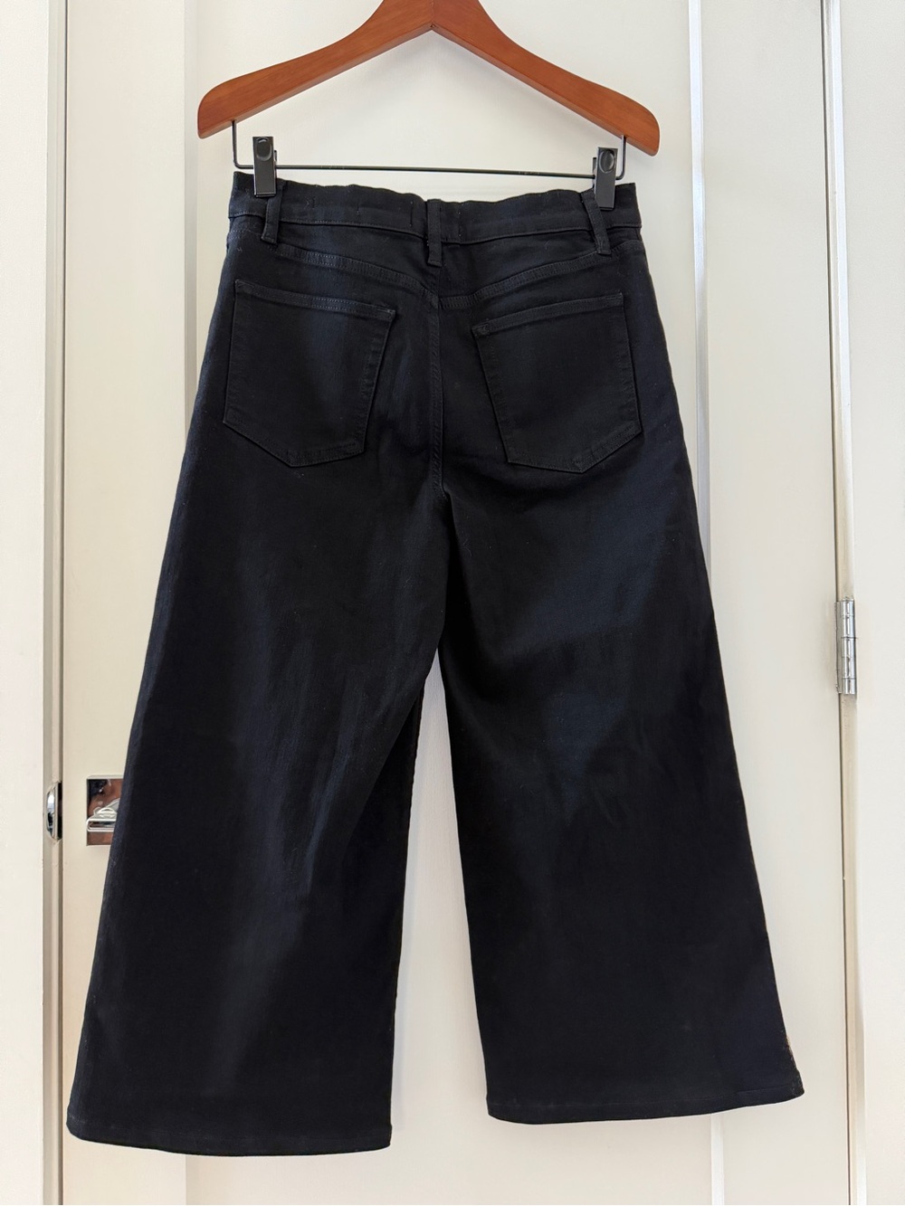 Frame Denim Le Slim Palazzo Pant Jeans True Black Wide Leg ALTERED Size 30 - Picture 5 of 9